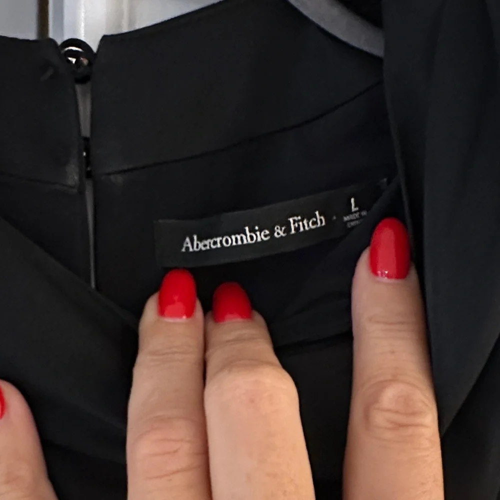 Abercrombie Elegant Black Satin Sleeveless Jumpsuit